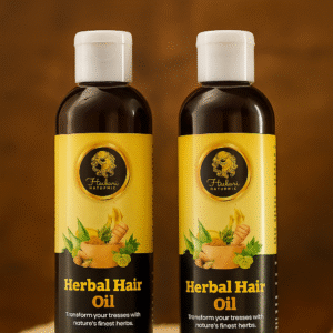 Herbal Hair Oil bottle with natural ingredients for hair growth and dandruff control