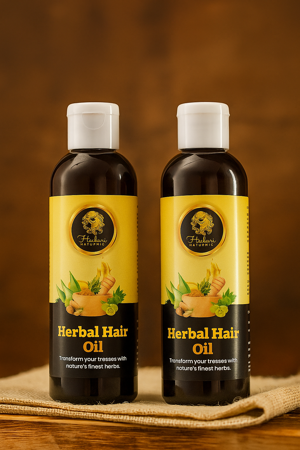 Herbal Hair Oil bottle with natural ingredients for hair growth and dandruff control