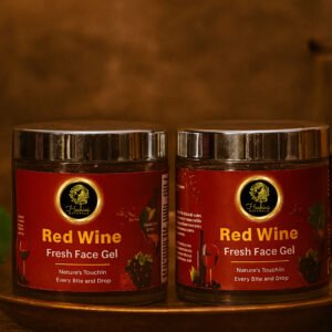 Red wine skin gel in cosmetic jar with grape and wine extract